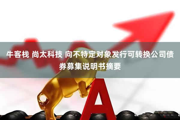 牛客栈 尚太科技 向不特定对象发行可转换公司债券募集说明书摘要