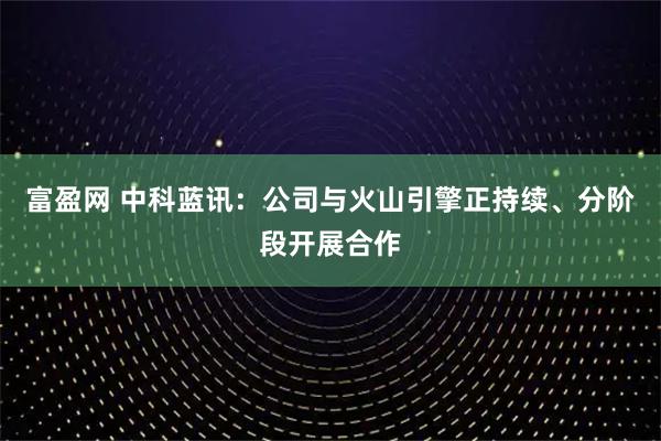 富盈网 中科蓝讯：公司与火山引擎正持续、分阶段开展合作